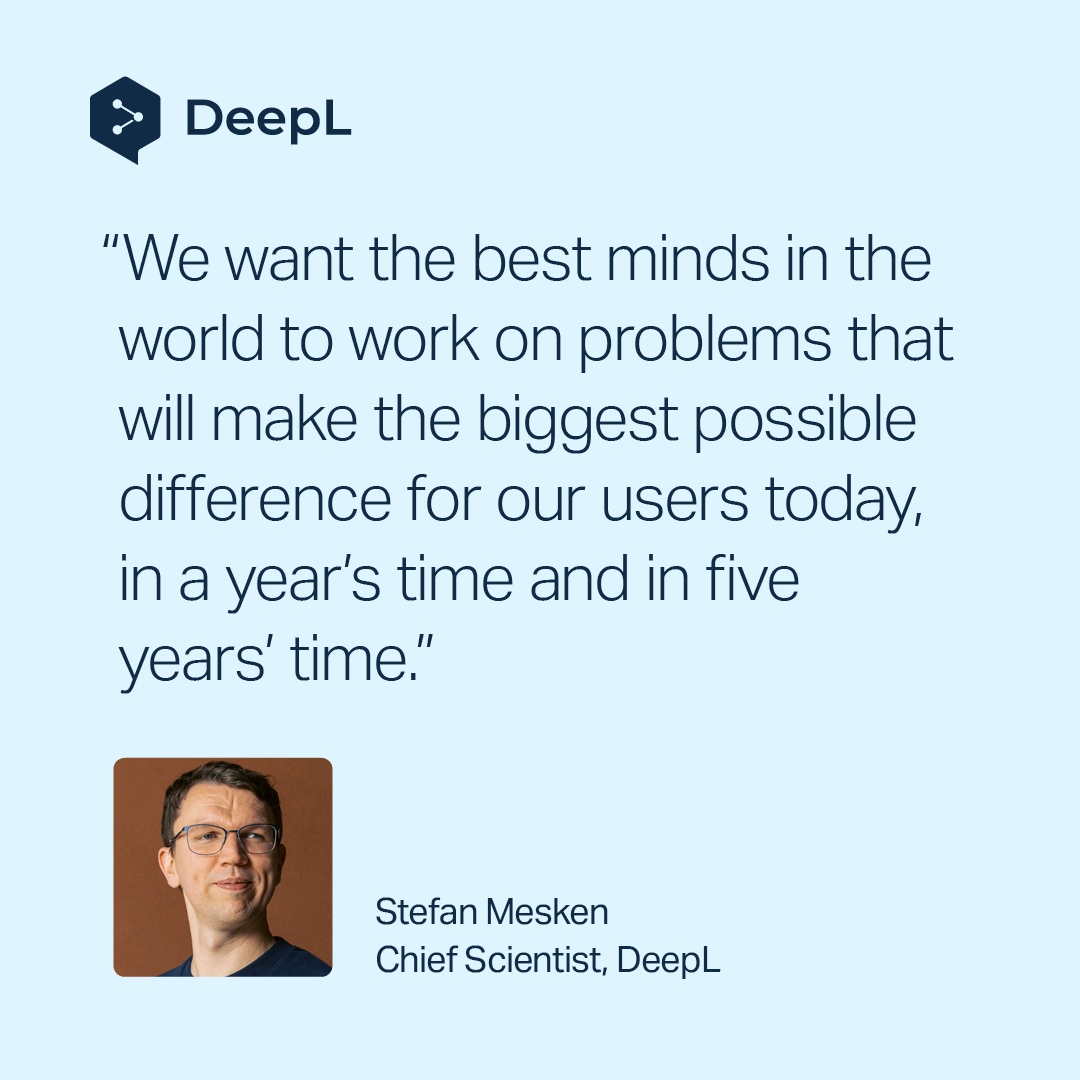 DeepLcom's tweet image. KI-Update from heise online is one of Germany’s top tech podcasts – and it just posted a fascinating interview with DeepL’s Chief Scientist Stefan Mesken.

Listen to the full episode (in German) here: brnw.ch/21wVYLE

#KI-Update #AIInnovation #LanguageAI