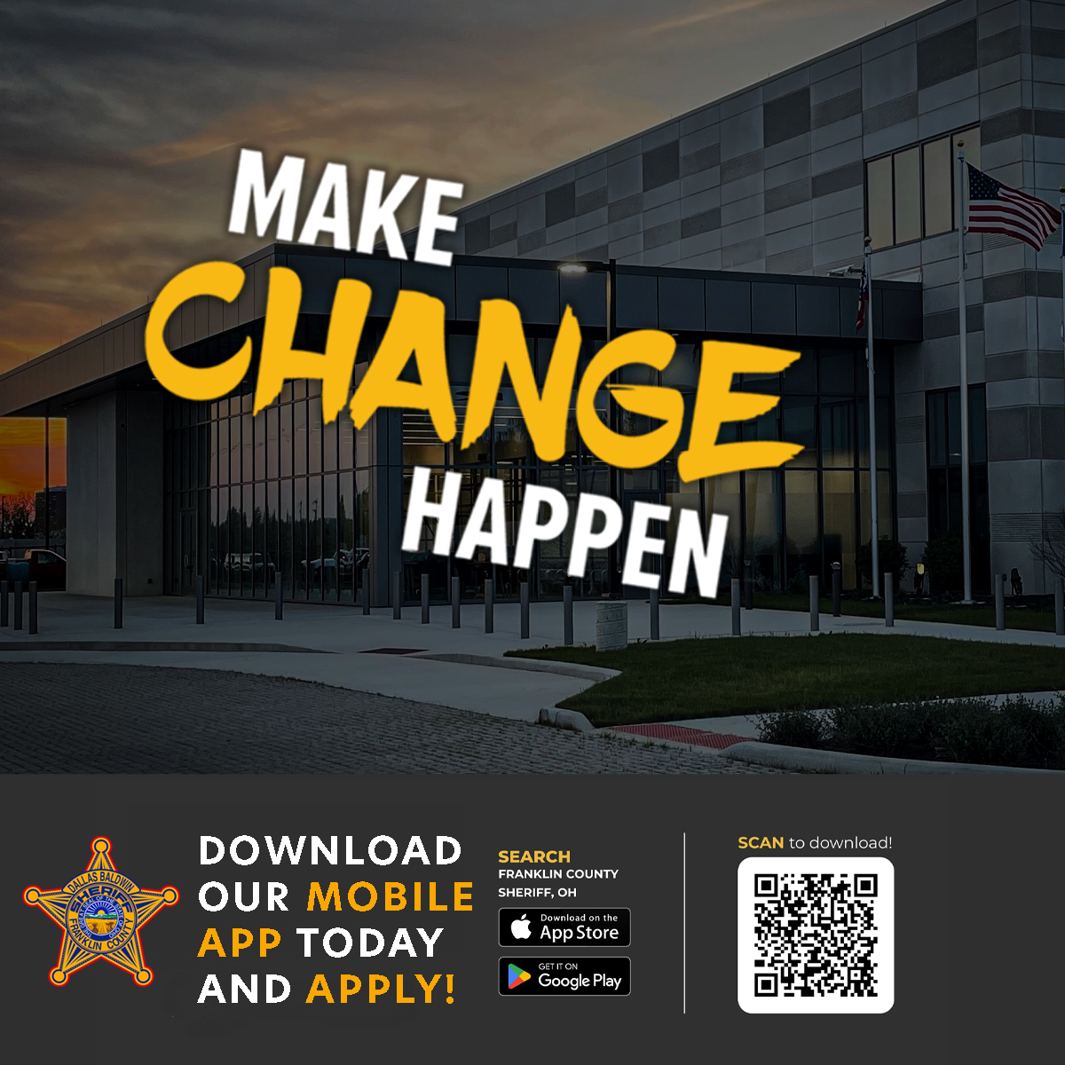 We’re Hiring – 𝑪𝒊𝒗𝒊𝒍𝒊𝒂𝒏 𝑹𝒐𝒍𝒆𝒔!  

Be a part of our team.  Join the Franklin County Sheriff’s Office in Corrections as a Corrections Services Coordinator, Cook or even a Correctional Program Coordinator! 

Apply now, sheriff.franklincountyohio.gov/RDEI  #ohfcso #fcsocareers