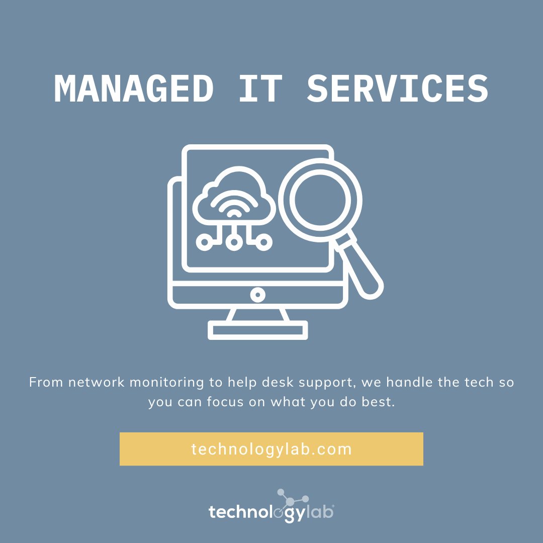 TechnologyLabIT's tweet image. Technology Lab's Managed IT Services are designed to support a seamless learning environment. We handle network maintenance and tech support, so your teachers can focus on teaching and students can focus on learning.