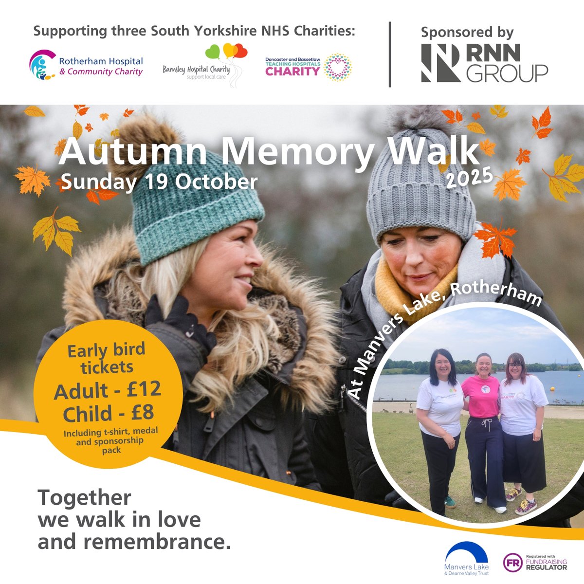 RNNGroup's tweet photo. We’re proud to be the headline sponsor of the Rotherham Hospital and Community Charity Autumn Memory Walk on 19th October. 🍂

👉 Sign up today: https://t.co/QMMKxiKBpi

#Autumn #NHS #Community #Rotherham #MemoryWalk https://t.co/H5E7NXg06g