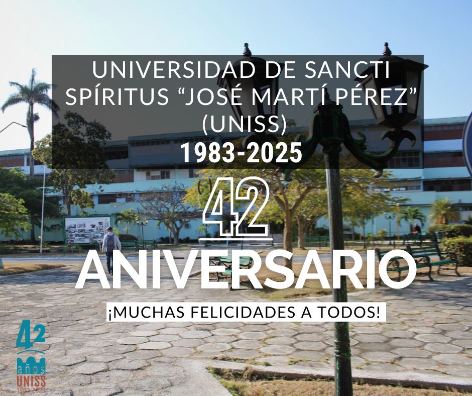 UnissJMarti's tweet photo. 🎉Nuestra Universidad martiana vive hoy un nuevo cumpleaños 

4️⃣2️⃣ años son un cimiento sólido, pero también el punto de partida para los sueños que aún nos quedan por construir. https://t.co/bk3KHnmIab
