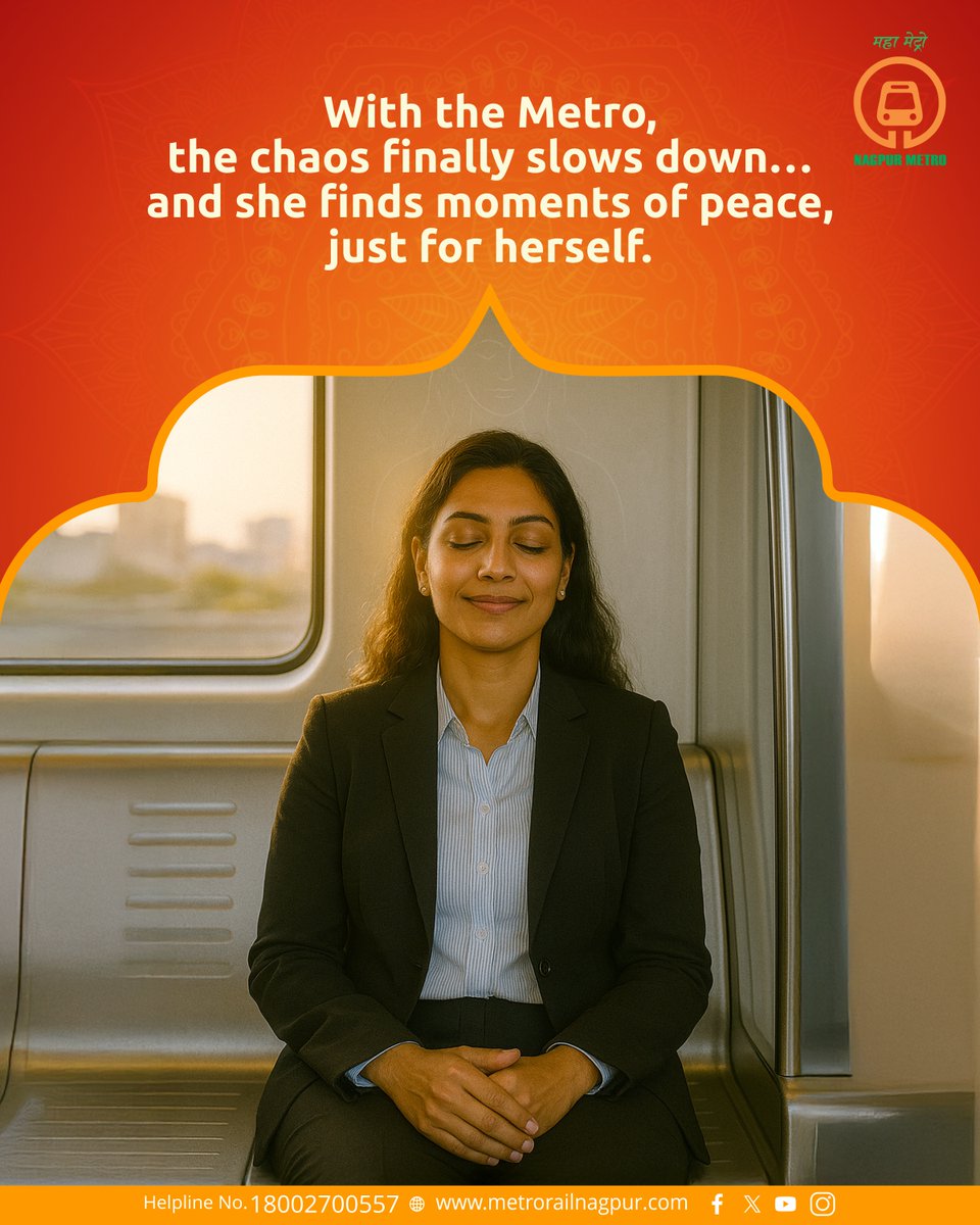 Strength isn’t just in facing challenges
It’s in living two lives, every single day
From kitchen rush to boardroom battles, she carries it all
And with the Metro, she finally carries herself too with calm, with peace

#Nagpurmetro #Mahametro #navratri #Navratri2025 #shailaputri