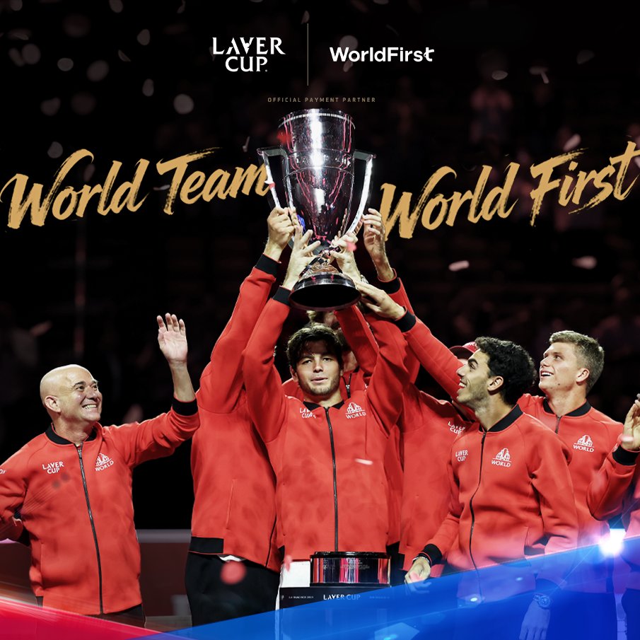 Team World lifted the trophy. 🏆
WorldFirst lifts businesses worldwide. 🌍

WorldFirst, together with Ant International, has become the Official Payment Partner of the Laver Cup through 2029.

See you next year in London. 🎾