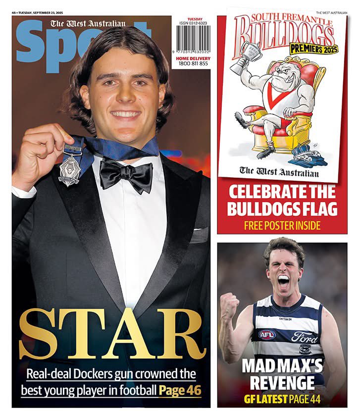 The first edition back page of tomorrow’s <a href="/westaustralian/">The West Australian</a> 

<a href="/TheWestSport/">The West Sport</a>