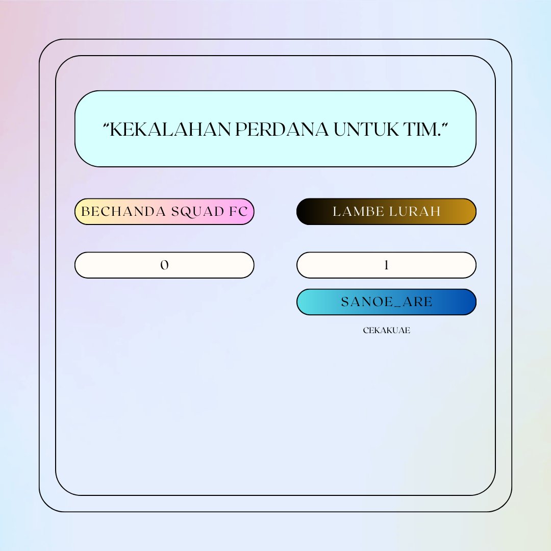 Bechanda Squad FC (@bechandafc) on Twitter photo kalah. kalah.