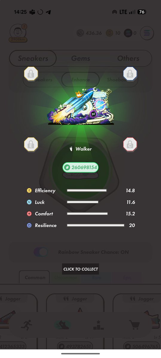 Yeeeeesss, in my first attempt, I got the rare skin (20% chance).
#STEPN