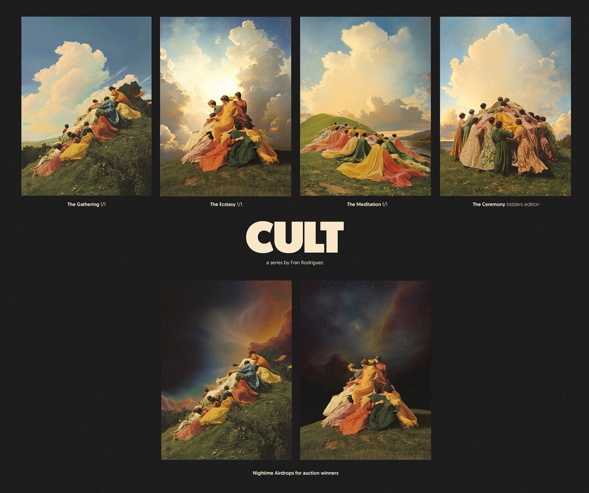 Cult series. 3 1/1s. Bidders edition. “Nightime” airdrops for auctions winners
This thursday on SR 〰️