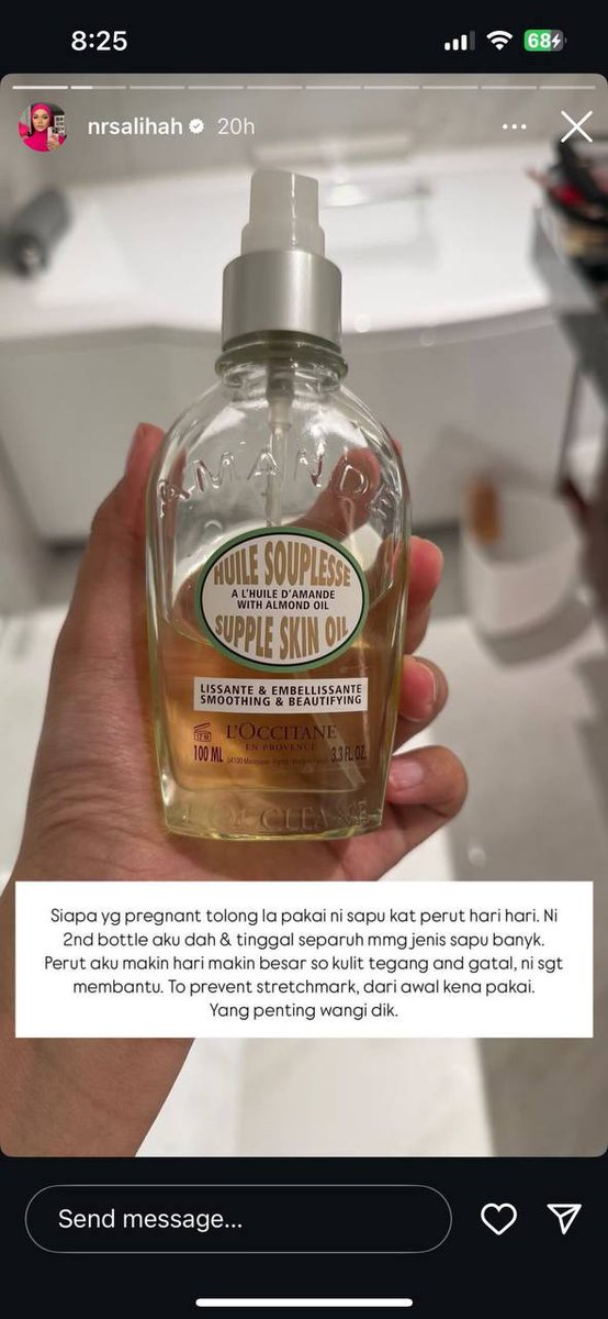 No wonder Dahlia Rizal &amp; Sallywhoo tiktokers tu recommend sangat body oil from Loccitane ni. I dah belii memang wangi gila ya bau dia melekat takyah pakai perfumes dah 💯🥶

Yang dah kawin tu hati2 pakai malam. Risau sikit 😌