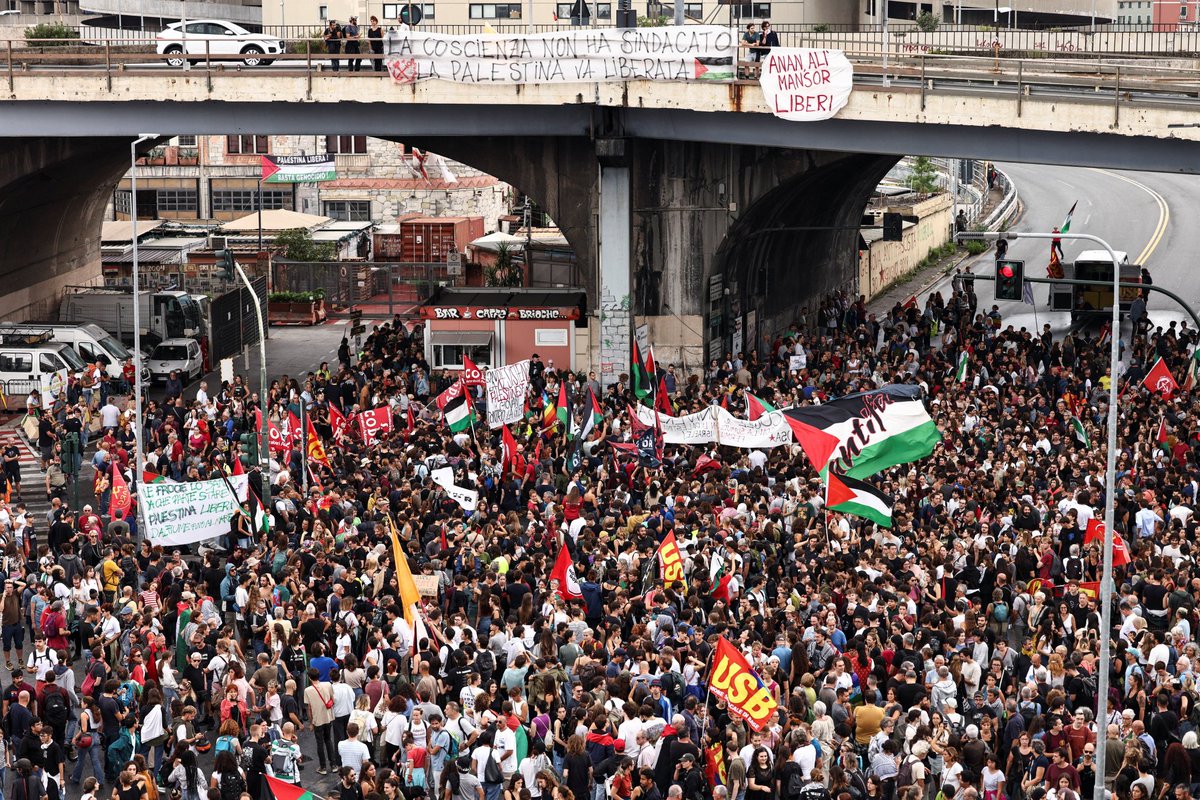 Hunderttausende Arbeiterinnen und Arbeiter in Italien haben heute ihre Arbeit niedergelegt. In hunderten Städten und Dörfern füllen Kundgebungen die Straßen, Busse und Züge stehen still, Geschäfte sind geschlossen. Doch der Streik gilt nicht höheren Löhnen oder besseren