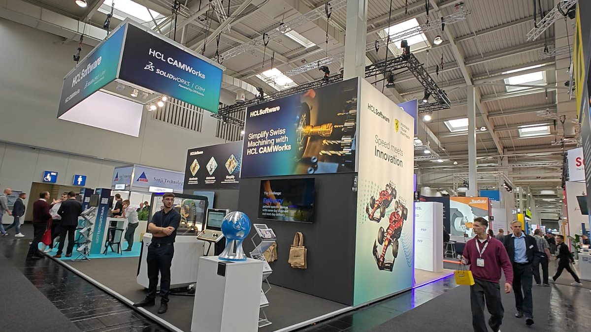 CAMWorks's tweet image. EMO 2025, Day 1! 

Join us at EMO 2025- Hall 6, Stand# A56, where we&apos;ll be showcasing the power of HCL CAMWorks and SOLIDWORKS CAM! 

We&apos;re excited to debut our latest launch - HCL CAMWorks - Swiss Machining!