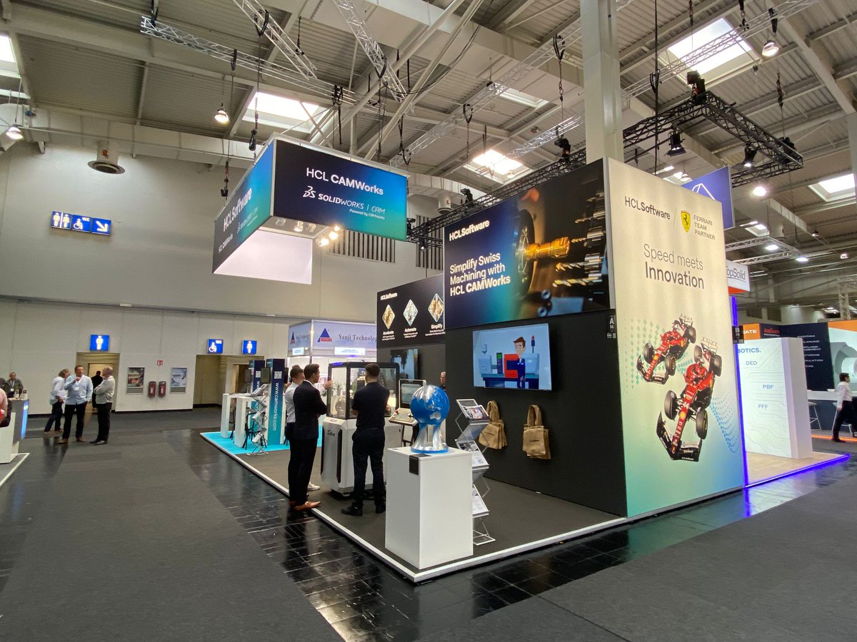 CAMWorks's tweet image. EMO 2025, Day 1! 

Join us at EMO 2025- Hall 6, Stand# A56, where we&apos;ll be showcasing the power of HCL CAMWorks and SOLIDWORKS CAM! 

We&apos;re excited to debut our latest launch - HCL CAMWorks - Swiss Machining!