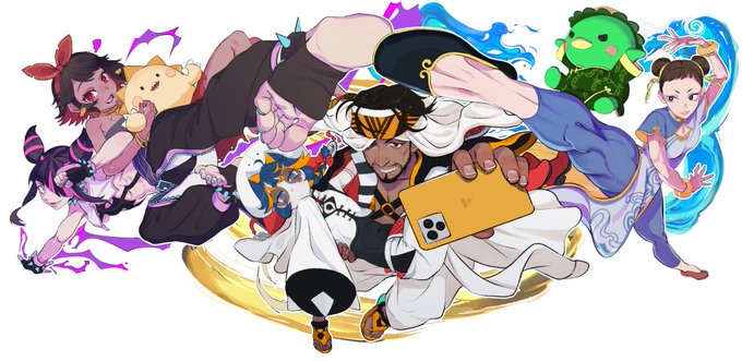 そしてこれは伝説!妖怪格闘部の皆様の合わせイラスト