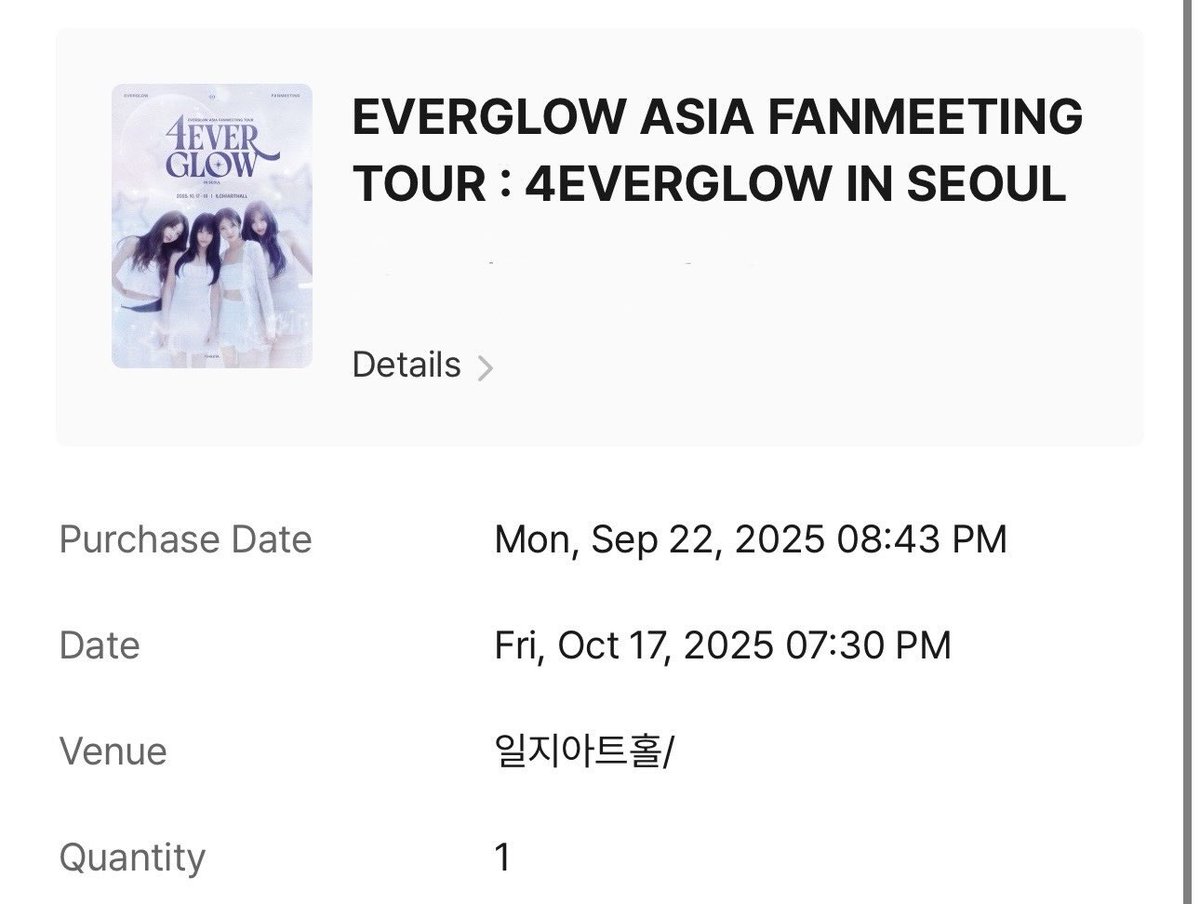 AFTER ALMOST 5 YEARS IM FINALLY SEEING EVERGLOW 🥹🥹
