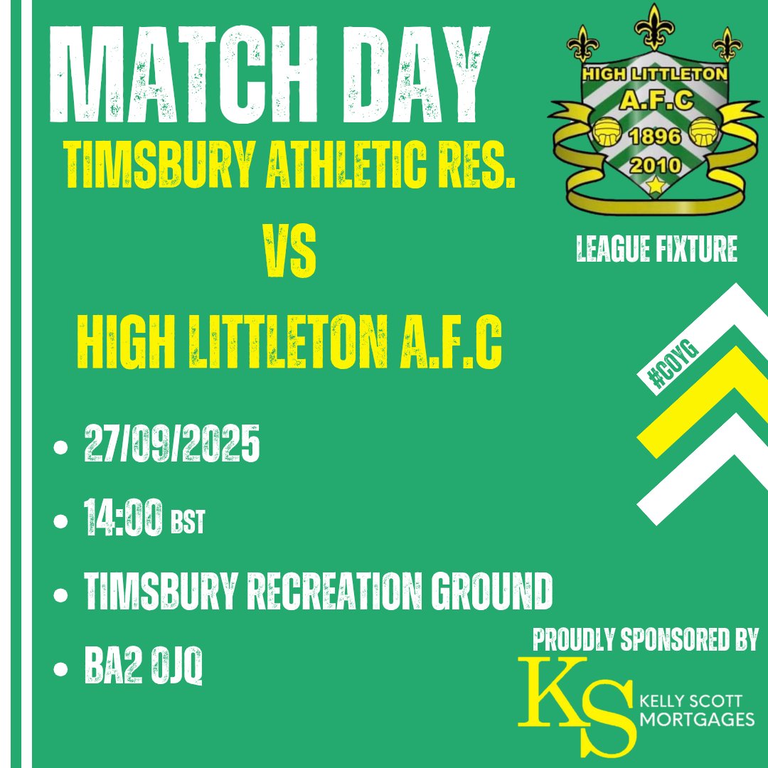 Back in action this week after no game this past Saturday. We're finishing off our September fixtures with our first game on the road this season as we head up to Timsbury in an attempt to end the first month of the season on a high.

<a href="/TimsburyAFC/">Timsbury Athletic FC</a> 
<a href="/Official_MSFL/">Mid-Somerset Football League</a> 

#HLFC | #COYG