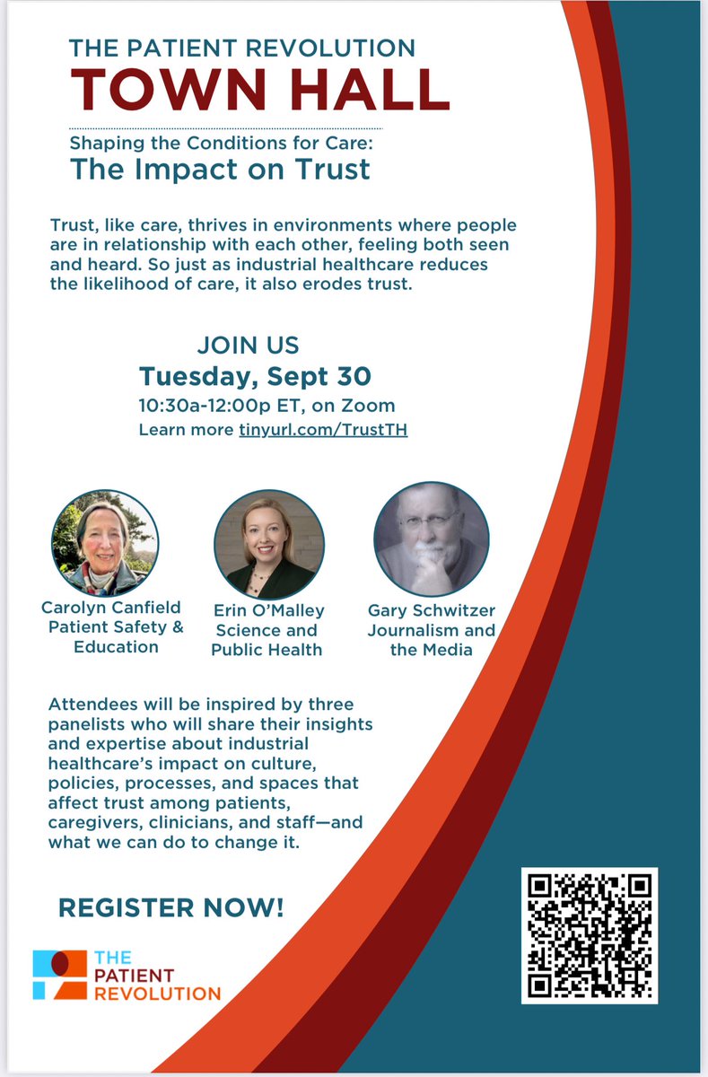 Sign up for The Patient Revolution Town Hall on issues of trust in health care. garyschwitzer.substack.com/p/sign-up-for-…