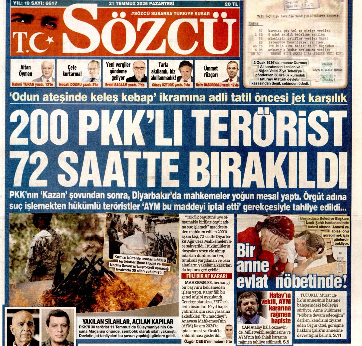 O sırada PKK'lı teröristler davullarla zurnalarla tahliye edilip halay çekerek kutlama yapıyorlardı..

Akp Dönemi 2025/22 Eylül