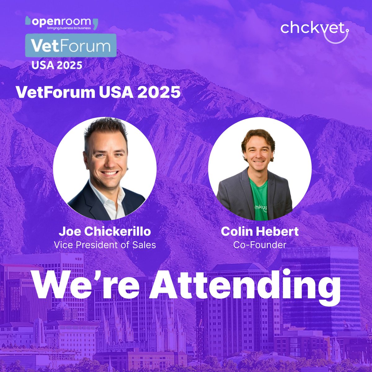 chckvet's tweet photo. Joe &amp; Colin are excited to be returning to VetForum USA this year! Come say hey if you're going to be in Salt Lake City! https://t.co/8ZQouhrlfc