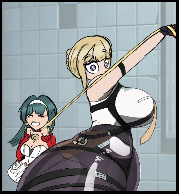 Sirenia_TFs's tweet image. So I got inspired, here&apos;s a fatass evelyn inspired by the PuntThePoodle makima gif that&apos;s going around,