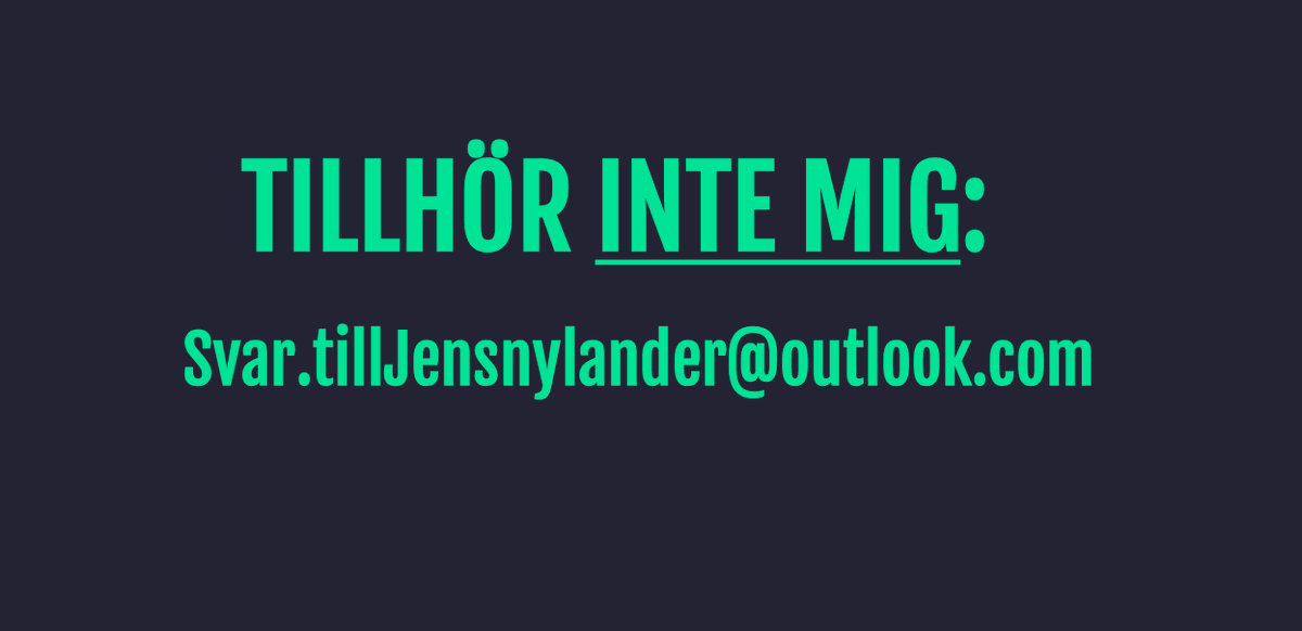 nylanderjens's tweet photo. Observera! någon utger sig för att vara mig och kontaktar upphandlare / offentliga aktörer och efterfrågar material. E-post adressen som används är Svar.tillJensnylander@outlook.com. https://t.co/mVKXeJUo6n