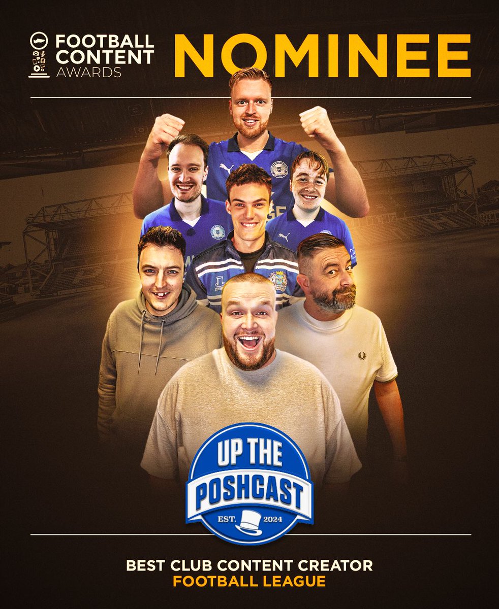 UpThePoshcast's tweet image. 🚨 WE ARE FINALISTS!

We are delighted to announce that #UpThePoshcast has been nominated for the Best Club Content Creator - Football League award!

Now we need your help 🫵

🏆 Please vote for us and spread the word to help us claim the trophy: footballcontentawards.com/voting/

#pufc