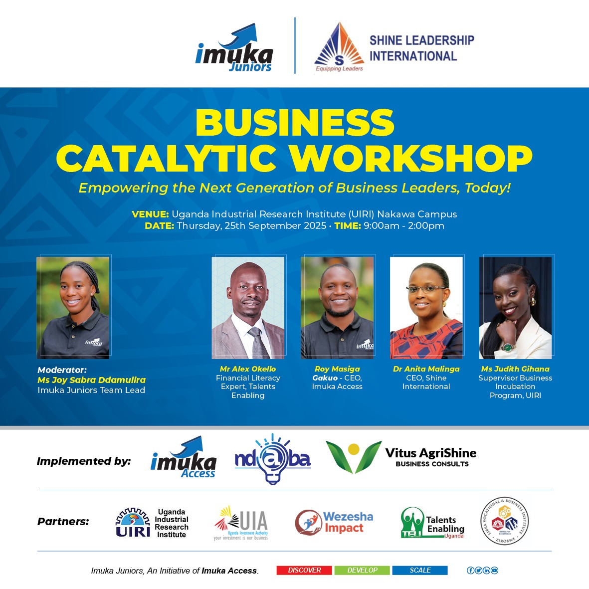 💡 Ignite your entrepreneurial spark at Imuka Juniors' FREE Business Catalytic Workshop this Thursday at <a href="/UIRI_UG/">Uganda Industrial Research Institute</a> in Kampala! Designed for technically skilled youth who have started their entrepreneurial journey and SME's eager to grow their businesses 📈