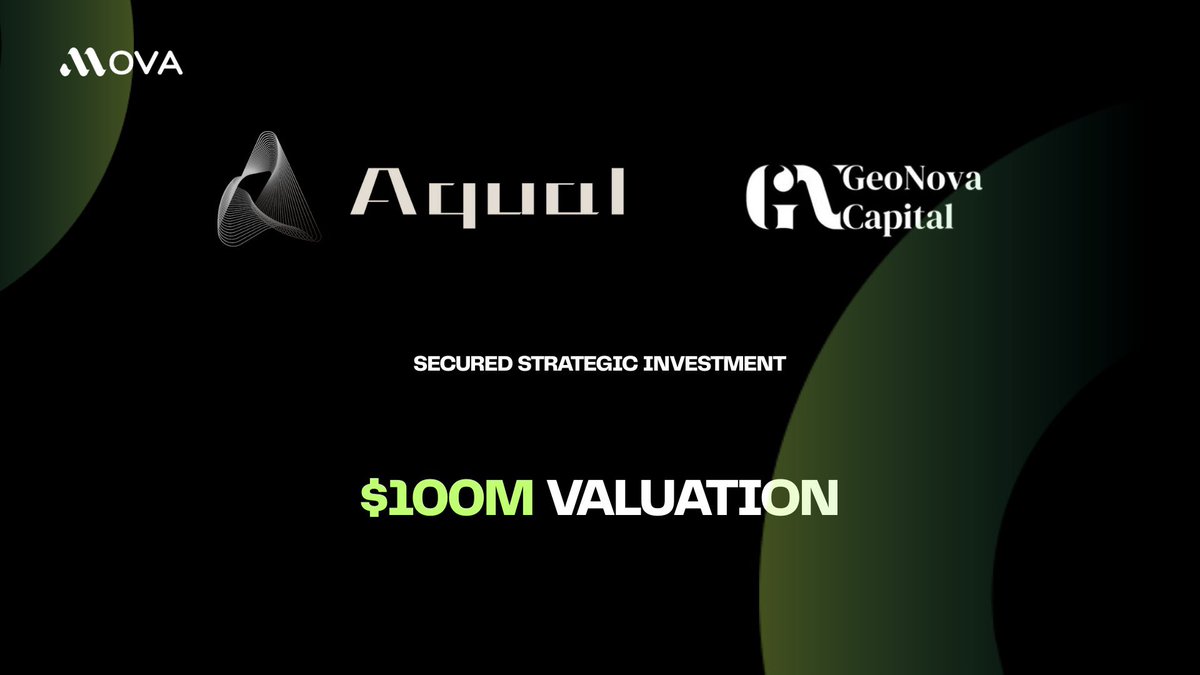 MovaChain's tweet image. We are honored to announce that Mova has secured a strategic investment at a $100 million valuation. The round was led by Aqua1 Foundation @Aqua1Fndn @LeeDave_Aqua , UAE&apos;s GeoNova Capital, anchored by Standard Chartered Bank, and prominent institutions from Abu Dhabi.

This…