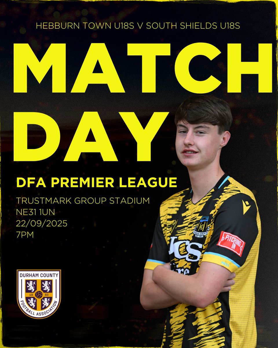 📣 MATCH DAY!
Under the floodlights, our U18s take on South Shields in the Durham FA Premier League.

Come down and back the boys! 🐝