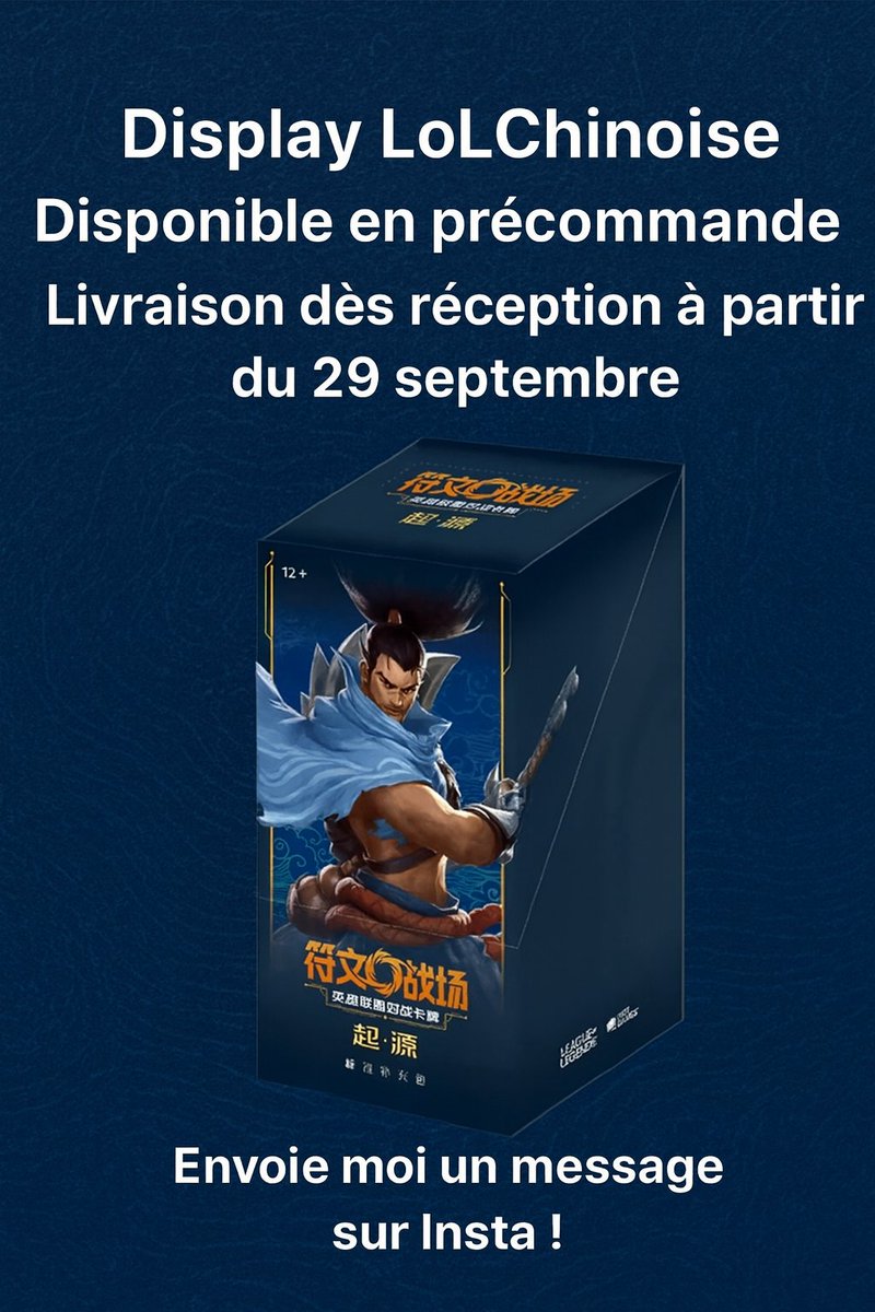 Pour réserver c'est sur l'insta de la boutique : instagram.com/wikitcg/