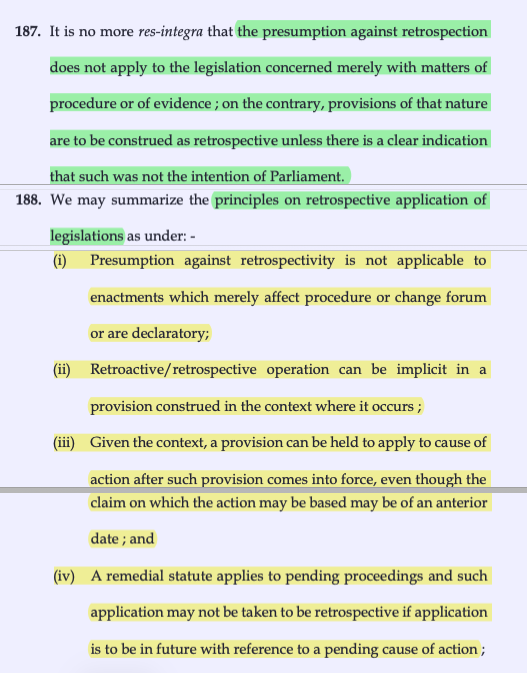 CiteCase's tweet photo. #SupremeCourt summarizes principles on retrospective application of legislations: https://t.co/2ARxeqN4SR