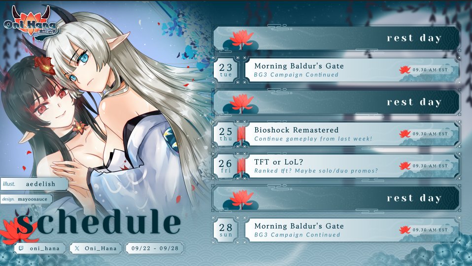 Stream schedule for this week is up! No evening streams this week, just morning streams this week. We'll also be purchasing Silent Hill F as part of our viewer redeem games since that drops on the 25th, we probably wont play that this week, but next week for sure. 🥰