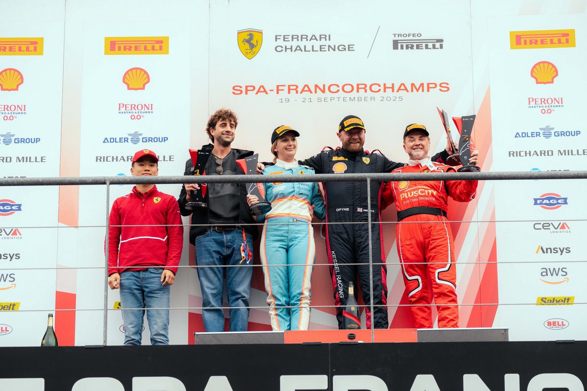 🏆 Perfect weekend for NOPE Engineering!

3 wins at the Ferrari Challenge in SPA (2x Jan S., 1x Oscar Ryndziewicz)

Next stop: Ferrari World Finals – Mugello, Oct 21–26 🇮🇹

#NOPEEngineering #FerrariChallenge #Ferrari296Challenge #Motorsport