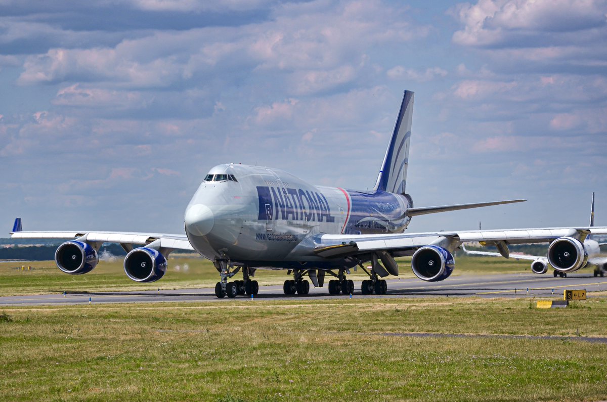 GoNationalAir's tweet photo. #NationalAirlines B747 freighter lifts off, carrying cargo and connecting our world, a powerful reminder that distance and dreams are overcome daily through precision, teamwork, and a passion for serving global business.
#B747 #CargoCharters
Pic Credits - @basicallytom/Instagram https://t.co/mtoCwaYXNv