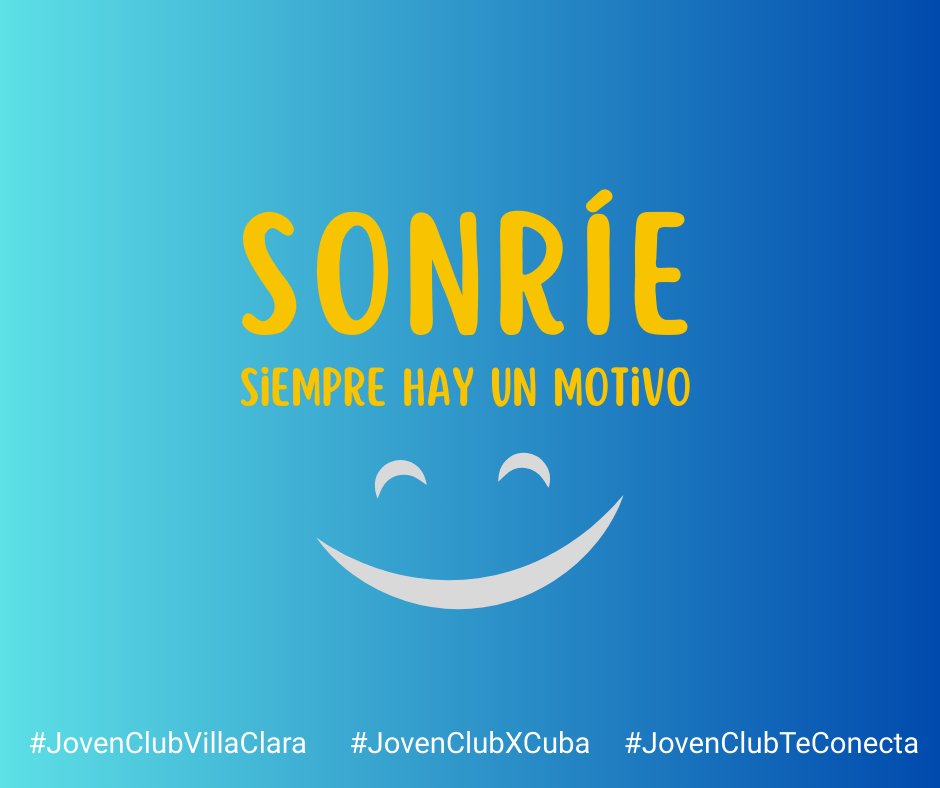 Buen Día 🌤️
Feliz Día🌈
#JovenClubXCuba #JovenClubTeConecta #JovenClubVillaClara