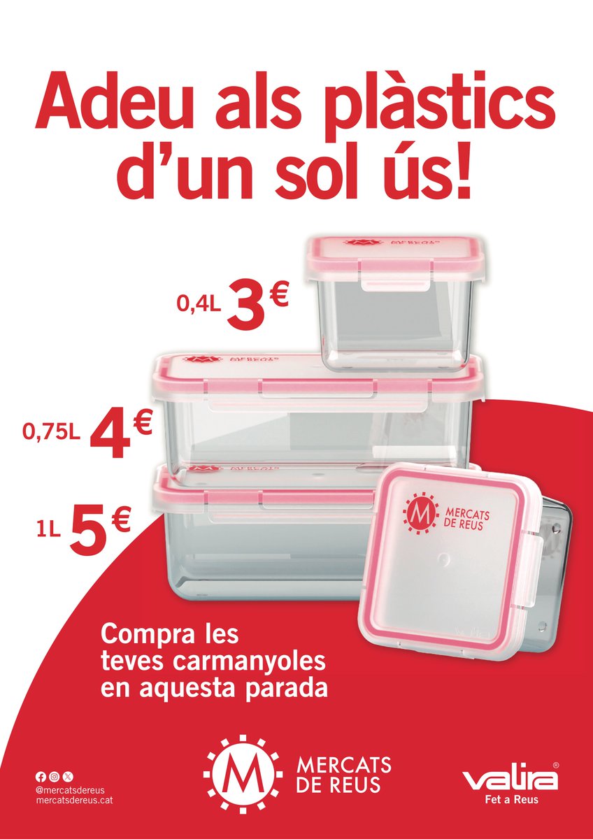 Aposta per reduir els plàstics d’un sol ús amb les noves carmanyoles dels <a href="/MercatsdeReus/">Mercats de Reus</a>  reus.cat/noticia/aposta…