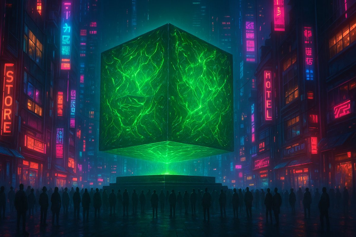 _lockbox's tweet image. In the heart of the digital city, one force unites the people.
The future is glowing green with $LOCKBOX
