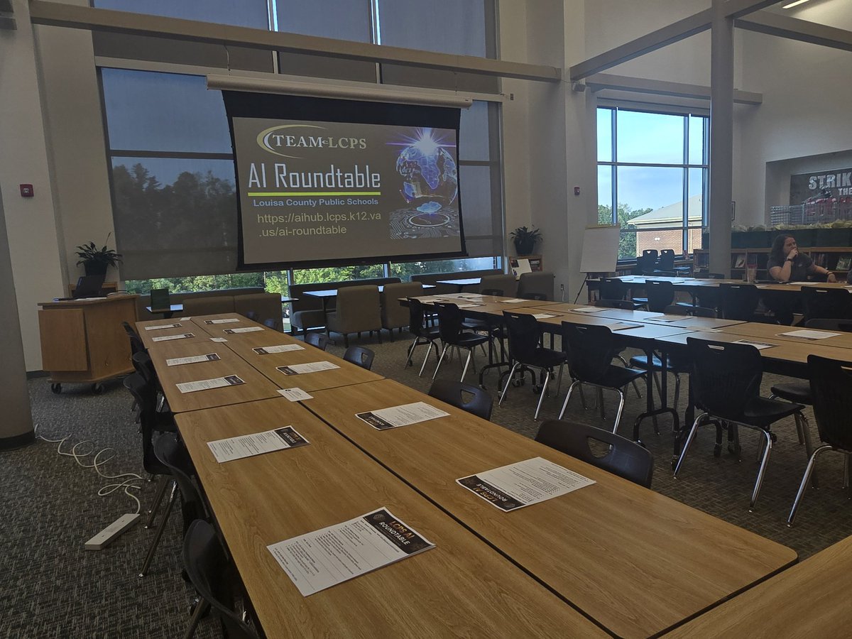 KB_CTE's tweet image. T minus 30 minutes until we start our LCPS AI Round Table event. This will be the second time we posted an event like this. We are excited this year to open it up to our educators, parents, school board members and district leaders from other communities around Louisa.