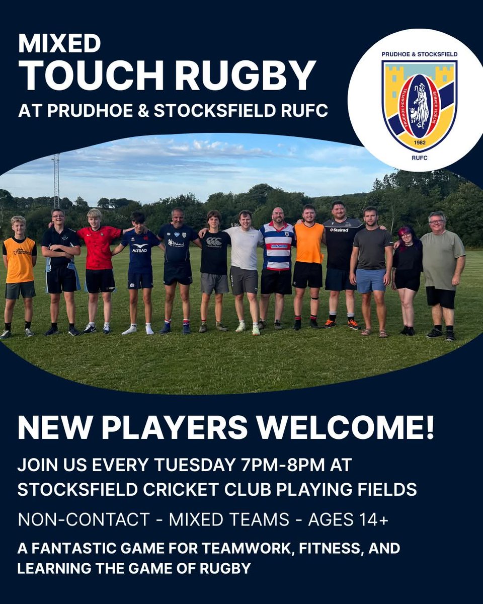 If you have been inspired by the superb performances of the Red Roses in the world cup there is an opportunity to get involved in touch rugby. It is every Tuesday at 7pm at <a href="/Stocksfield_CC/">Stocksfield Cricket Club</a> . New players of all abilities aged 14 and over are welcome.