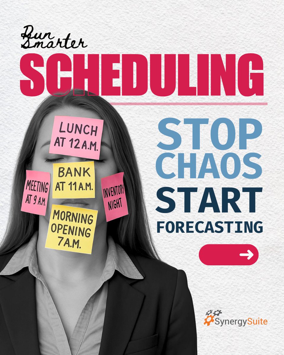 SynergySuite's tweet image. Schedules can make or break a shift. 🕒
Guesswork → stress + burnout.
Smarter scheduling = right people, right time 🙌
#RunSmarter #SmartOps

See how it works: schedule a demo at hubs.ly/Q03JmyK50 🚀