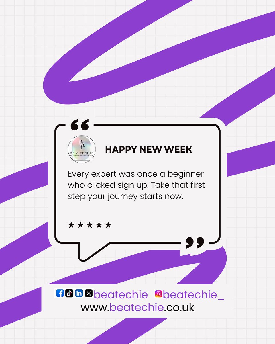 BeATechie's tweet image. HAPPY NEW WEEK

Every expert was once a beginner who clicked sign up. Take that first step your journey starts now.

👉 DM us or visit beatechie.co.uk to take that first step.

#BeATechie #MondayMotivation #TechForBeginners #BusinessAnalysis #ProjectManagement