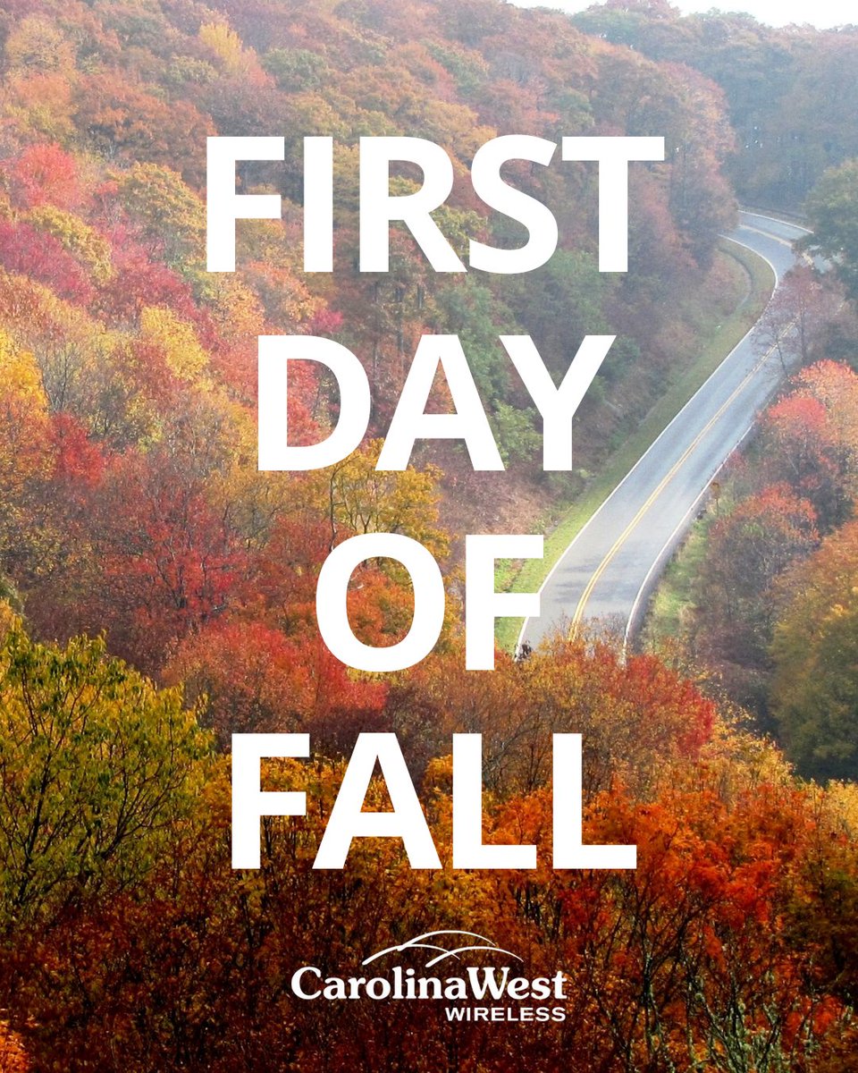 Hello, fall! 🍁 Crisp mornings, cozy nights, and connections that keep you close all season long. Happy First Day of Fall from Carolina West Wireless!