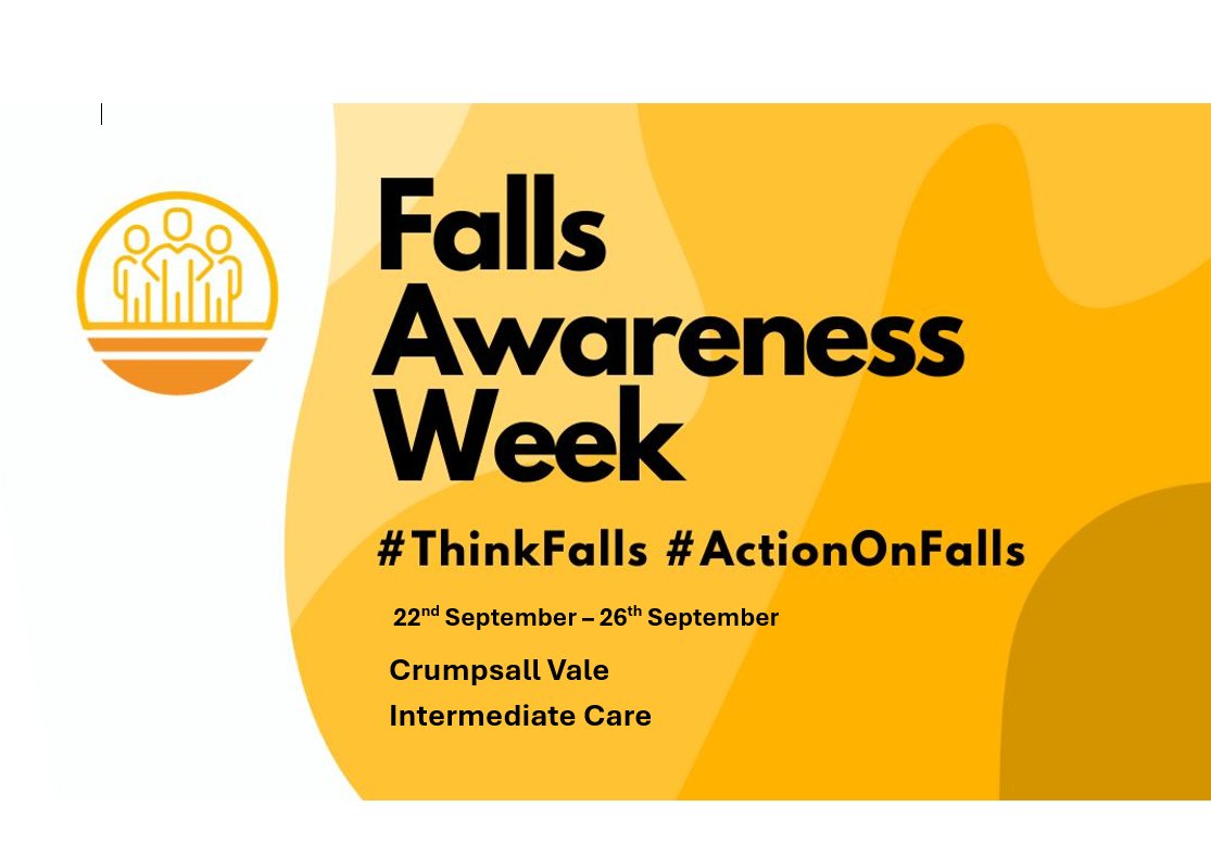 It's that time of year again! #fallsawarenessweek 22/09/2025-26/09/2025  #ThinkFalls #ReduceFallsTogether 
Starting a series of events @ Crumpsall vale IMC, stay tuned, join awareness talks or take a pledge <a href="/cushtylou/">Louise</a> <a href="/TracyWa85424040/">Tracy Walker</a> <a href="/lauramayoshea1/">lauramayoshea</a> <a href="/alanil1/">Layla</a> <a href="/CarolK_MCRNorth/">Carol Kavanagh</a>