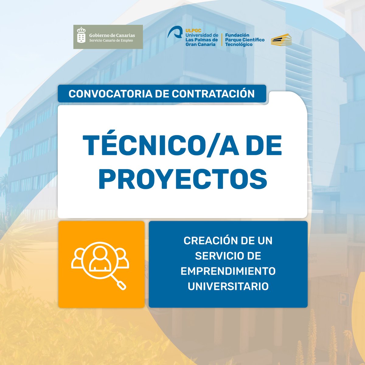 🔊 ¡Abierta la convocatoria para la contratación de un/a Técnico/a de Proyectos para liderar la creación del Servicio de Emprendimiento Universitario!

🗓️ Plazo abierto hasta el 7 de octubre de 2025.

Más info 🔗 bit.ly/Convocatoria_T…