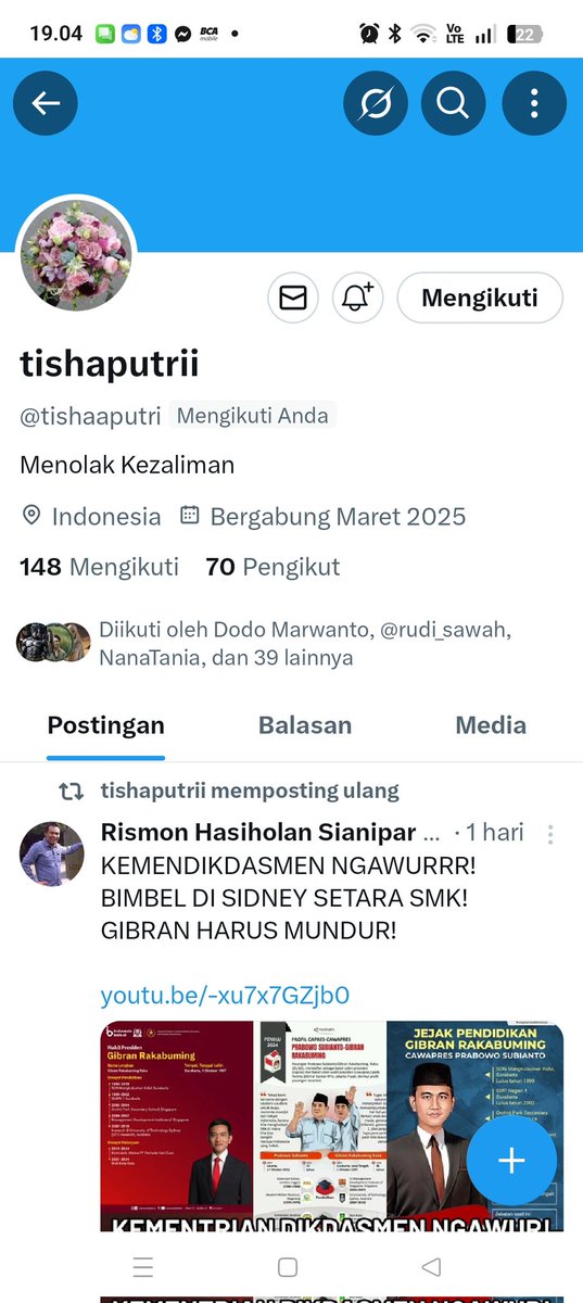 Silahkan follow akun ini 
👉 <a href="/tishaaputri/">tishaputrii</a> 
Bantu RT ya 
Thanks 🤝😇