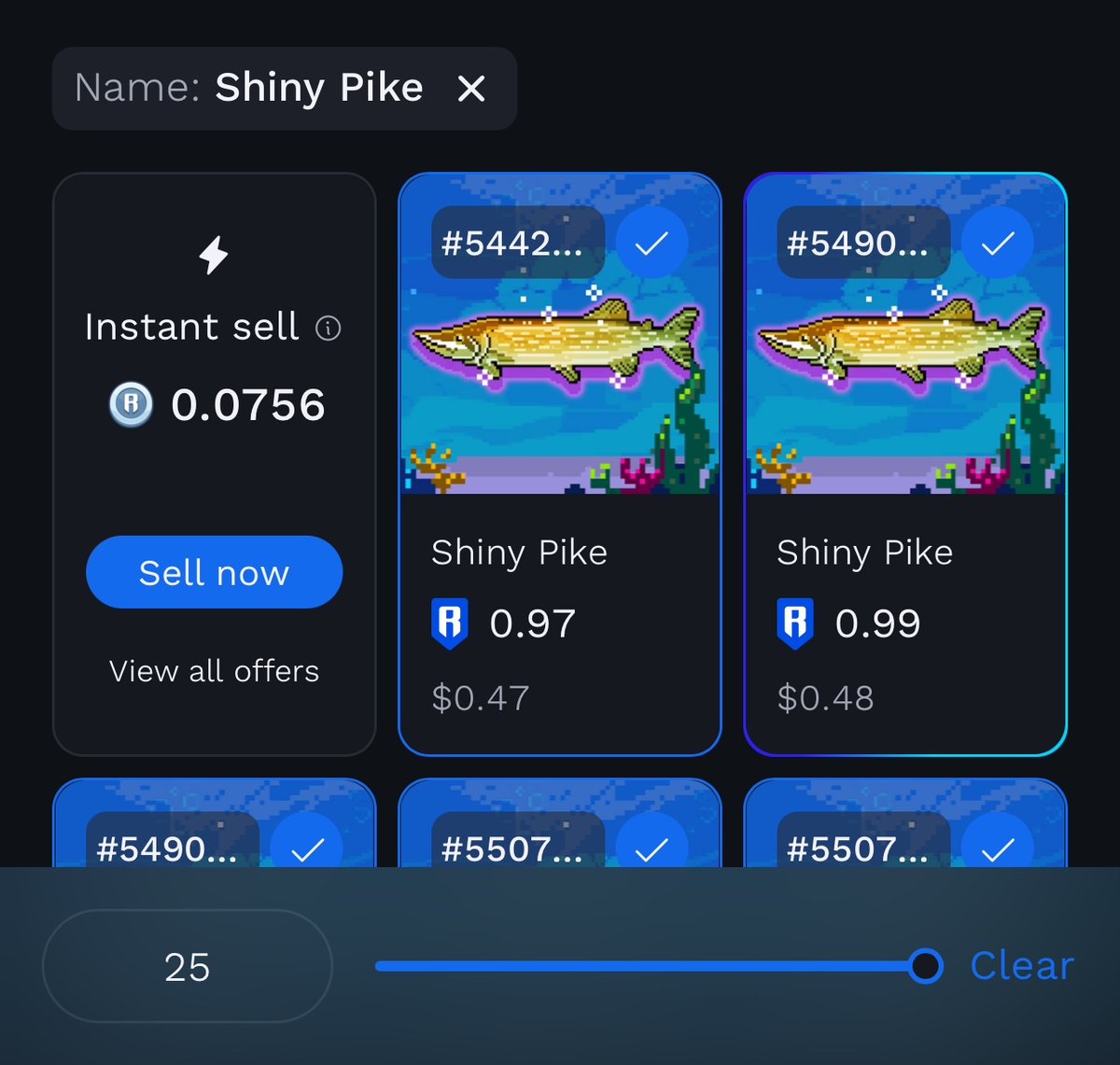 Elisa (@eeelistar) on Twitter photo It's that time again!
Spending all my $RON staking rewards on <a href="/FishingFrenzyCo/">Fishing Frenzy</a> 🎏
Buy Shiny Fish from marketplace (aka other players) > cook sushi (sell for pearls = spins) + collect for aquarium > grow Ignition Score + climb leaderboards It's that time again!
Spending all my $RON staking rewards on <a href="/FishingFrenzyCo/">Fishing Frenzy</a> 🎏
Buy Shiny Fish from marketplace (aka other players) > cook sushi (sell for pearls = spins) + collect for aquarium > grow Ignition Score + climb leaderboards