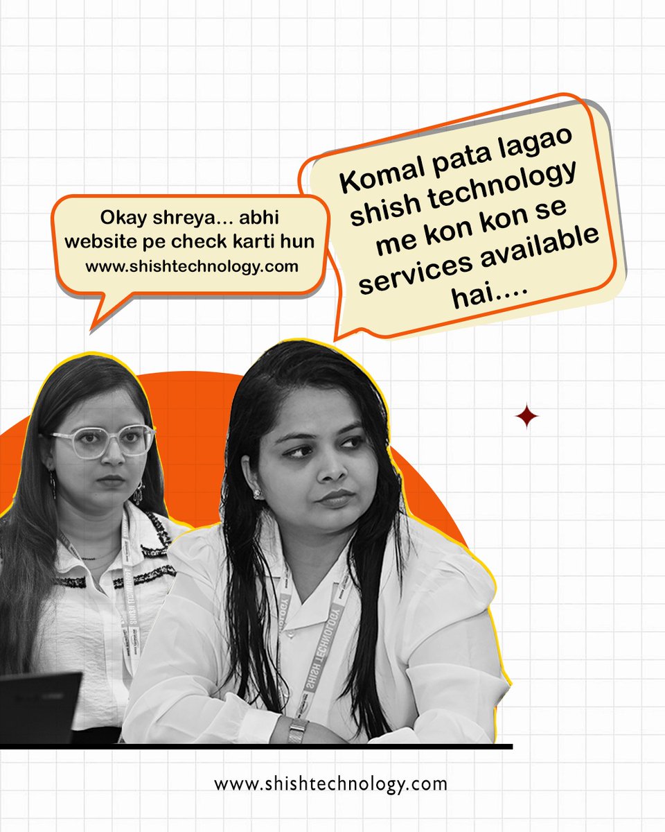 ShishTechnology's tweet image. Data pata lagao… Shish Technology me kaun kaun si services available hai?

💻 Okay Sir, abhi website pe check karta hun 👉 shishtechnology.com 😎

Smart solutions, just a click away! 🚀

#ShishTechnology #TechSolutions #SmartChoice #DigitalGrowth