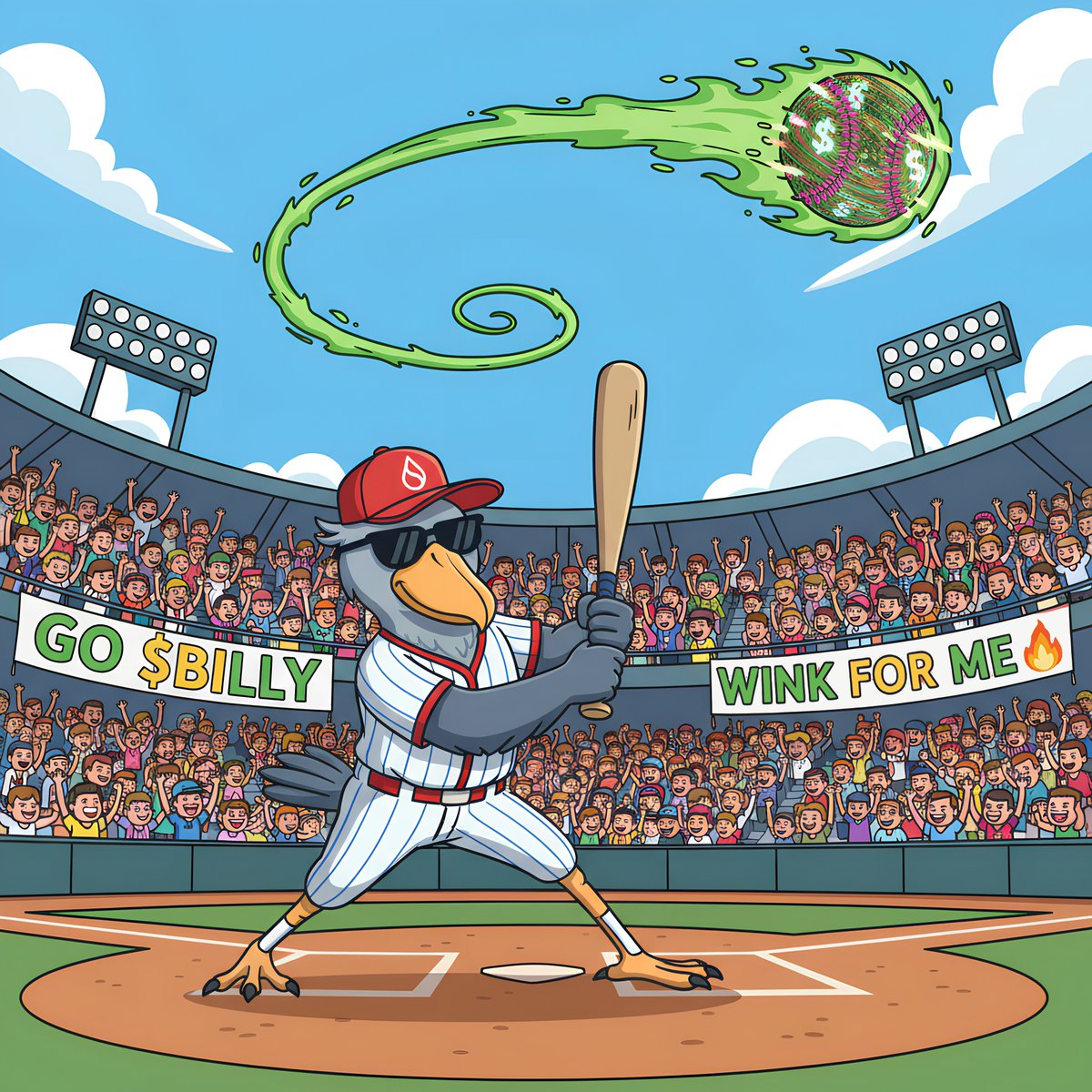 Billy is going to homerun… bases loaded, ball’s flying straight to the 🌕🦎🚀 #BillyCoin #MemeCoin #Crypto