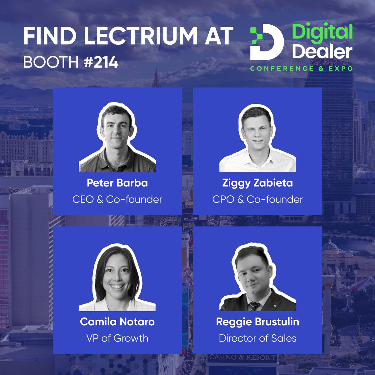 lectrium's tweet image. ⚡ Vegas, we’re coming for you.

Stop by Booth #𝟮𝟭𝟰 to see how Lectrium helps 400+ dealerships turn #EV shoppers into buyers with clear data on range, charging, and savings.

See you at the @DigitalDealer Conference &amp;amp; Expo!