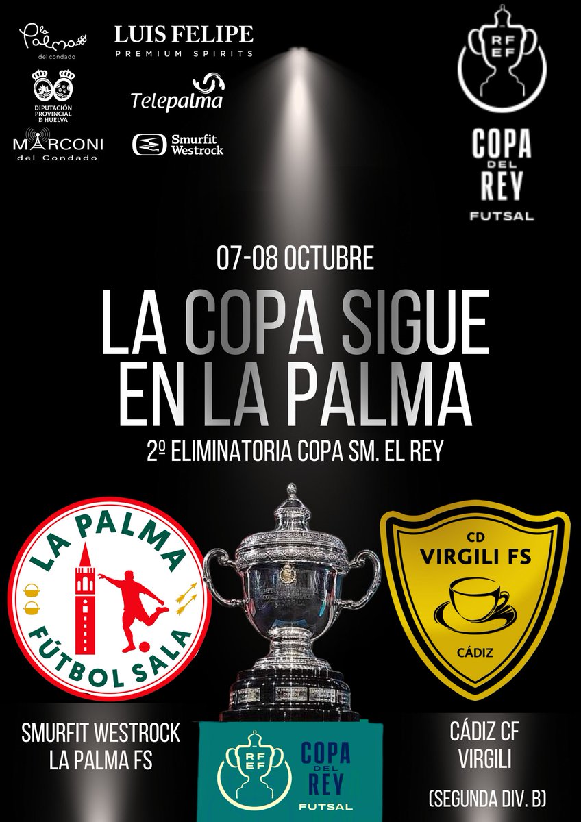 𝑪𝑶𝑷𝑨 𝑫𝑬𝑳 𝑹𝑬𝒀 𝑭𝑼𝑻𝑺𝑨𝑳 | 𝟐º 𝐞𝐥𝐢𝐦𝐢𝐧𝐚𝐭𝐨𝐫𝐢𝐚

🆕 ¡Ya tenemos rival para nuestro segundo envite en la Copa SM El Rey!

🔷 Nos visita el <a href="/CDVirgiliCadiz/">CD Virgili Cádiz</a>, equipo de mucha historia y de alto nivel

📅 Fecha y hora  a determinar: 07-08 Oct

🔴 #OrgulloPalmerino