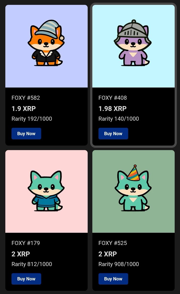 Gm🦊

Contest 
Buy 2 Foxy, get one for free, 

5 spot available 

BUY: xrp.cafe/collection/cry…