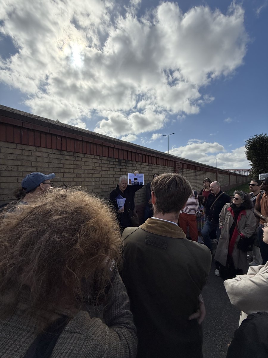 abrightfar's tweet photo. was very cool to walk around Leyton with John Smith for @slow_film_fest –– through black towers, demolished houses, boozers, and fictions https://t.co/cTAZeGg8Xr